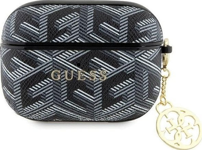 Mbulesë Guess për AirPods Pro G Cube, PU leather, e zezë