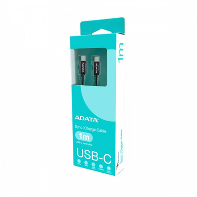 Kabllo USB ADATA CACC-100PN-BK, USB-C në USB-C, 1m, 100W, e zezë