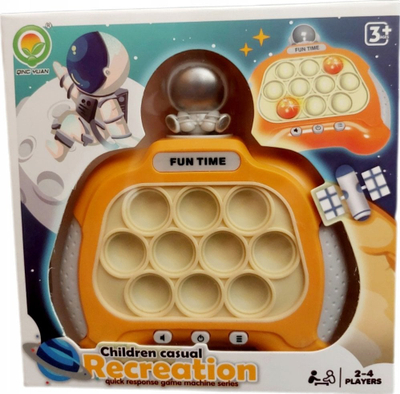 Lodër sensoriale Pop It Cosmonaut Fun Time, me drita dhe tinguj, portokalli
