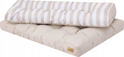 Set jastëkësh kopshti Hobbygarden CUSHIONS LEO 1+1, për paleta, Oxford, ecru me vija
