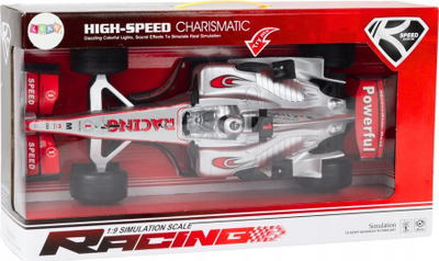 Играчка тркачки автомобил LEAN Toys, 1:9, со светла и звуци, сребрена