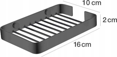 Shportë dushi Optimal Basket 16x10x2, metal, kornizë e gjerë, e zezë mat