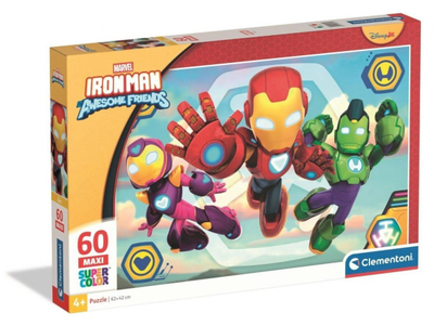 Puzzle Clementoni Marvel Iron Man and His Awesome Friends, 60 парчиња, макси, шарен