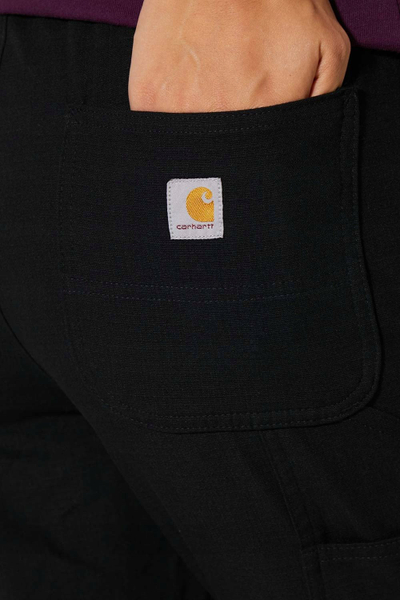 Работни панталони Carhartt Force Relaxed Fit Ripstop, за жени, големина L, црни