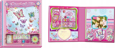 Set scrapbooking Pecoware Butterflies, album kreativ, me aksesorë dekorimi, rozë shumëngjyrëshe