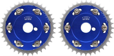 Rrotull rregulluese faze Blox Adjustable Cam Gear, për Nissan 200SX S14 SR20DET, alumini, blu