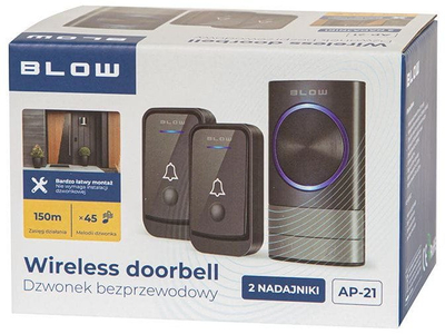 Kambana wireless Blow AP-21, 2 transmetues, 150m, e zezë