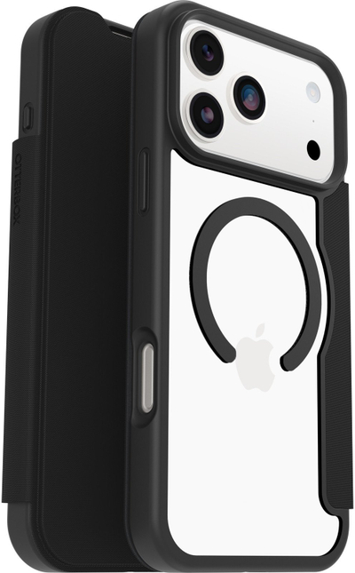 Mbulesë telefoni OtterBox React Folio MagSafe, për iPhone 17 Pro Max, transparente, e zezë