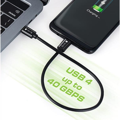 Kabllo USB 4 Gen 3 Techly, Type-C, 8K, 40Gbps, 0.8m, e zezë