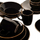 Set darke Keramika 275KRM1730, qeramike, 6 persona, e zezë