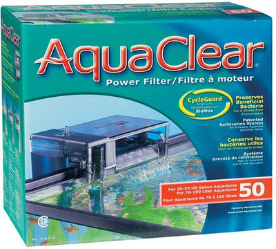 Filtër akuariumi Fluval AquaClear 50 Power Filter, 76–190 L, blu