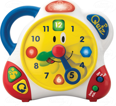Ora lodër edukative Dumel DD38987 Clock Tick Tock, me tinguj dhe kuiz, shumëngjyrëshe
