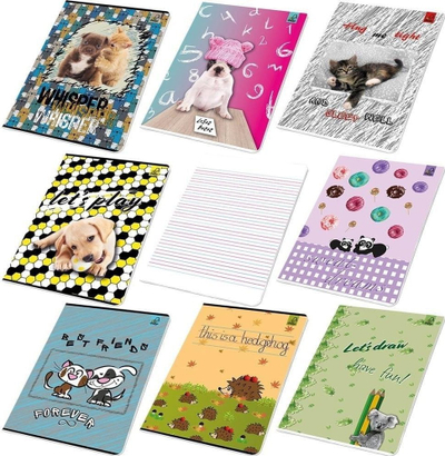 Fletore Bee-bee Notebook A5, 16 fletë me vija, set 20 copë, BFF animals