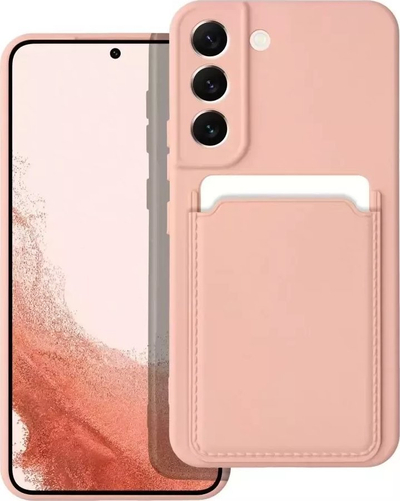 Këllëf telefoni Forcell për Samsung Galaxy A53 5G, silikon i butë, me mbajtëse karte, rozë