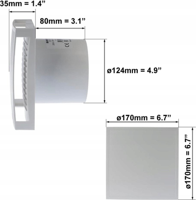 Ventilator banjo Euro3plast EET125, 125mm, 16W, i bardhë