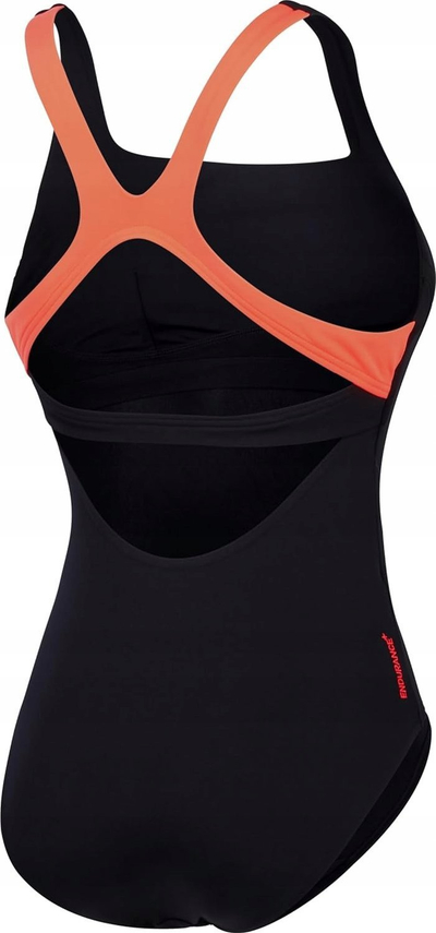 Kostum banje Speedo Flex Band Swim Bra, njëpjesësh, për gra, i zi me të kuqe