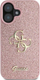 Kapak telefoni Guess GUHCP16MHG4SGP për iPhone 16 Plus 6.7", hardcase me glitter, rozë