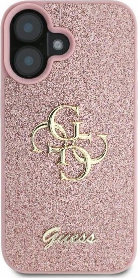 Kapak telefoni Guess GUHCP16MHG4SGP për iPhone 16 Plus 6.7", hardcase me glitter, rozë