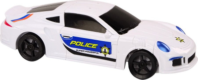 Lodër auto robot police car 2 në 1, transformim, e bardhë