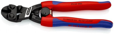 Prerëse levë e fuqishme Knipex 72 62 200, 200mm, prerje e sheshtë, e zezë