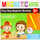 Lojë magnetike MEGA CREATIVE Magnetic Drawing Board, 120 toptha metalikë, 3+, blu e verdhë