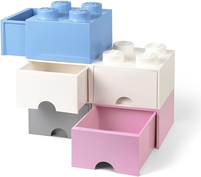 Кутија LEGO, со фиока, мала (4), светло сина