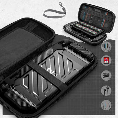 Kuti mbrojtëse Supcase për Nintendo Switch 2, rezistente, e zezë