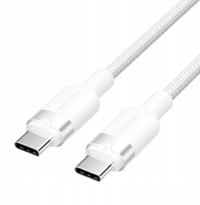 Kabllo USB Vention, Type C në Type C, 1m, 3A, e bardhë