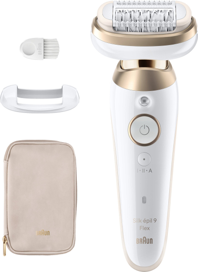 Depilator Braun Silk-épil 9 Flex 9001, kokë fleksibile 360°, pa kabllo, i bardhë