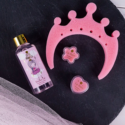 Set Accentra Little Princess - xhel dushi 80 ml + balsam për buzë 2 x 3 g + sfungjer