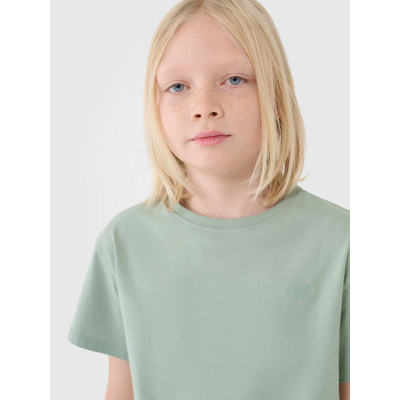 Bluzë çunash 4F 4FJWSS25TTSHM2324, oversize, pambuk, jeshile