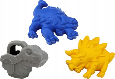 Set lodrash rëre Dinosaur, kovë me grirës dhe sitë, lopatë dhe grep, shumëngjyrësh