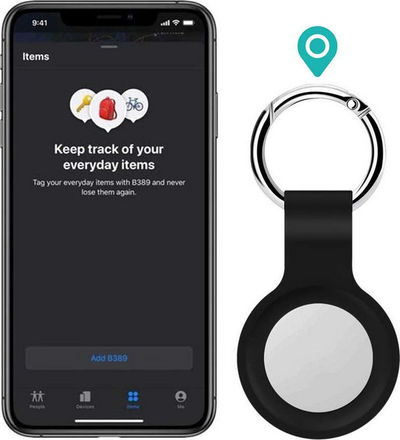 Mbrojtëse silikoni për Apple AirTag Alogy, i zi