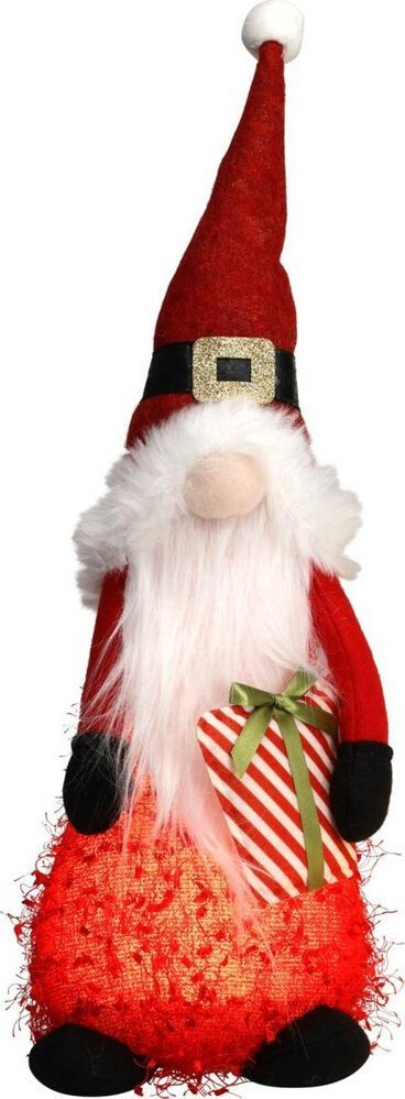 Figurinë zbukuruese Babagjysh me LED, 51cm, prej plushi, shumëngjyrëshe