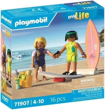 Set loje Playmobil Surf School, figura me kafshë ferme, plastikë, shumëngjyrësh