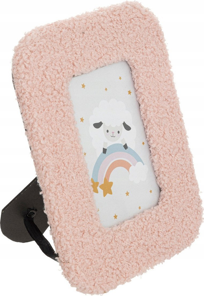 Kornizë fotosh Lamb Bouclé Photo Frame, 22.5 x 17.5 cm, për foto 10 x 15 cm, rozë