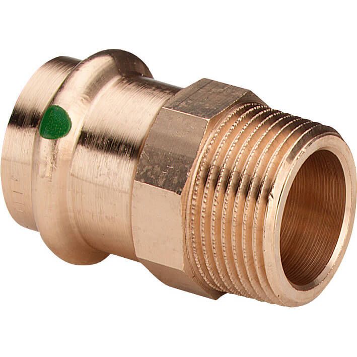 Adapter tubi Viega Profipress 297985, 15mm x 3/8", filetë mashkull, bronz