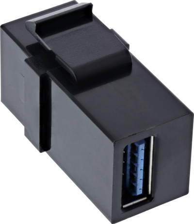 Modul USB InLine USB 3.1 Snap in, USB A F F, strehë e zezë