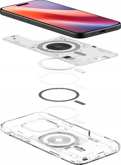 Kapak telefoni Spigen Ultra Hybrid MagFit për iPhone 16 Pro Max, magnetik MagSafe, transparent Neo One