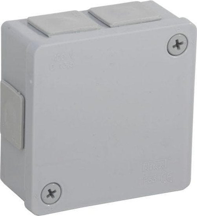 Kuti elektrike sipërfaqësore hermetike, 86x86x40mm, IP55, gri