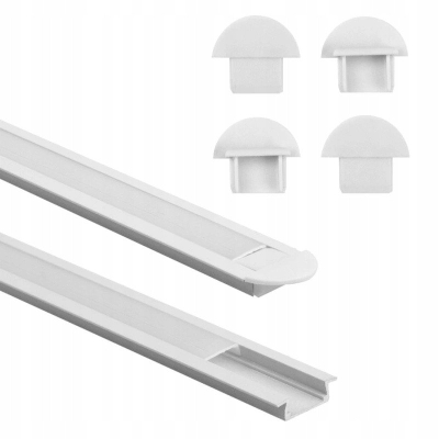 Profil i futur LED P02, alumin, difuzor qumësht, 2 m, i bardhë