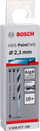 Set shpuese metali Bosch HSS PointTeQ, 2.1mm, 10 copë