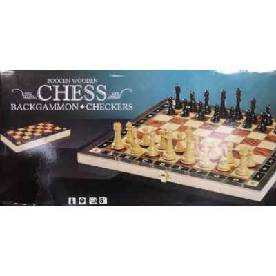 Set lojërash tavoline Macyszyn Toys Game Chess 3in1, 3 në 1, shumëngjyrësh