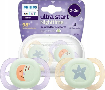 Biberon Philips Avent UltraSoft Night, 0–2 muajsh, set 2 copë, për goca