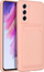 Kallep silikoni Forcell për Samsung S21 FE, me xhep karte mbrapa, rozë