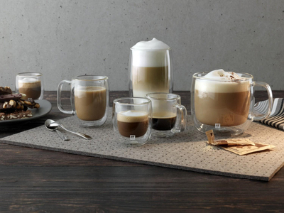 Set filxhanësh espresso Zwilling Sorrento, xham borosilikat, mur i dyfishtë, transparent
