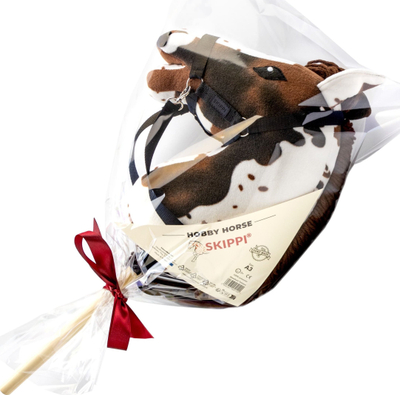 Lodër kalë SKIPPI Hobby Horse Brown Check, i madh, me kapistall dhe frerë