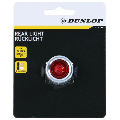 Dritë pasme biçiklete Dunlop Rear Light, LED i kuq, trup alumini, e kuqe