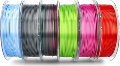 Set filament 3D Rosa3D PLA Multicolour Rainbow Silk, 6x350g, shumëngjyrësh