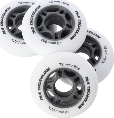 Rrota patinash Nils Extreme PU, 72mm 82A, set 4 copë, të bardha matte